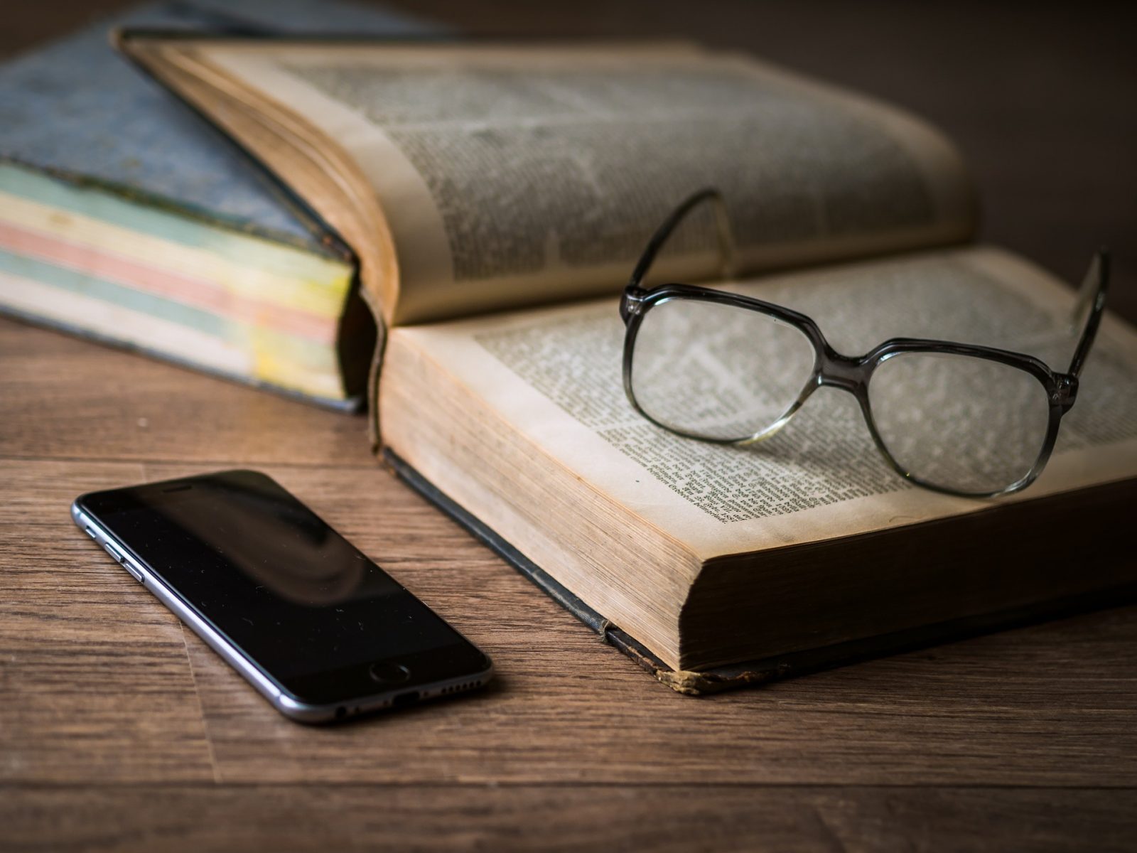 Glasses and books