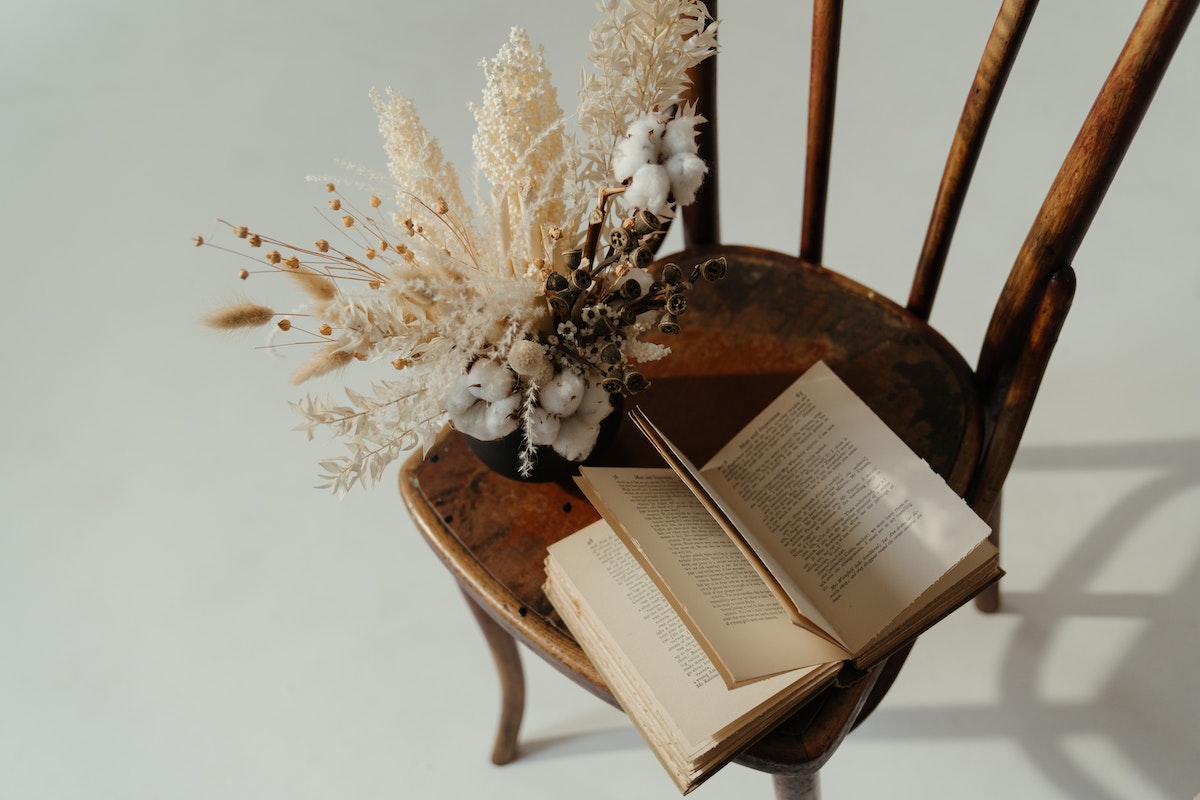 White book page on brown wooden table